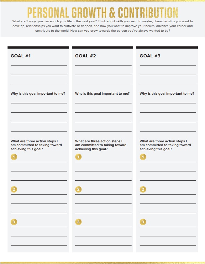 Personal Goal Chart Template