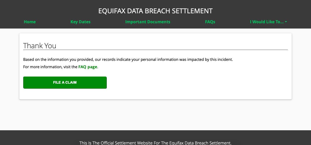 equifax data breach settlement check your eligibility